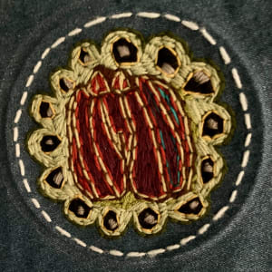 Transformation of the Feminine Embroidery/Crewel Fabric Hanging by Diana Atwood McCutcheon  Image: Lotus pod