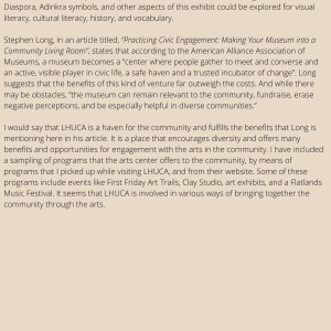 LHUCA Case Study Museum Education by Diana Atwood McCutcheon  Image: page 3