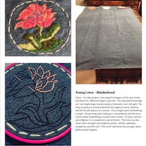 Transformation of the Feminine Embroidery/Crewel Fabric Hanging by Diana Atwood McCutcheon 
