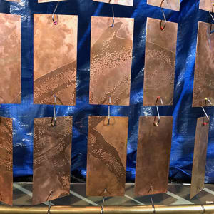 Etched Copper Room Divider for Superyacht's Main Saloon by Victoria Lansford  Image: Detail of etching
