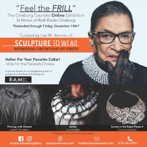 Curves in the Right Places II by Victoria Lansford  Image: The collar was featured in the exhibition Feel the Frill, to honor Supreme Court Justice Ruth Bader Ginsburg