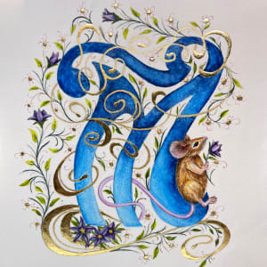 Luna Mouse by Victoria Lansford  Image: My original watercolor of Luna from which I designed the Eastern repoussé version