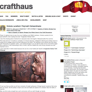 Imagination Bodies Forth by Victoria Lansford  Image: Imagination Bodies Forth and Orient were featured on the homepage of Crafthaus.com in 2013 with a post about Victoria, entitled "Polymath Extraordinaire"