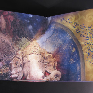 Imagination Bodies Forth by Victoria Lansford  Image: First page spread of hand lettering over printed original collage