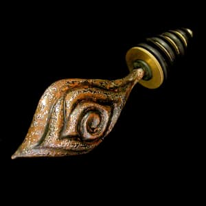 A Rose for Bacchus by Victoria Lansford  Image: Eastern repoussé and mokume gane wine bottle stopper