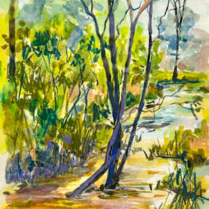 Tree In The Creekbed by Clair Bremner