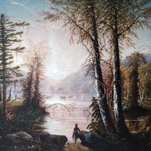 Indians Canoeing on a Lake by Alfred Thompson Bricher