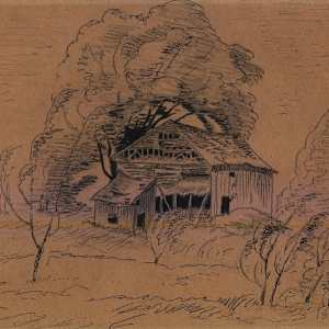 Barn and Elm Tree by Charles Ephraim Burchfield