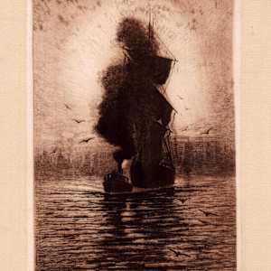 Niagara River and Falls from Lake Erie to Lake Ontario, Volume 1 by Amos W. Sangster  Image: Tow Leaving Buffalo Harbor, 1886