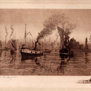 Niagara River and Falls from Lake Erie to Lake Ontario, Volume 1 by Amos W. Sangster  Image: Buffalo Harbor,  1886