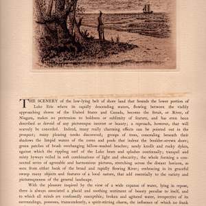 Niagara River and Falls from Lake Erie to Lake Ontario, Volume 1 by Amos W. Sangster  Image: First Sail on Lake Erie, Scene from Mouth of Buffalo Creek in the year 1679, 1886