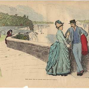 Their Bridal Tour - At Niagara Falls - Drawn by CS Reinhart by Charles Stanley Reinhart, Image 2.