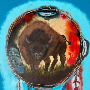 And Still They Roam by Carolyn Bernard Young  Image: "And Still They Roam" (detail), 36 x 18 x 1.5", acrylics on canvas
