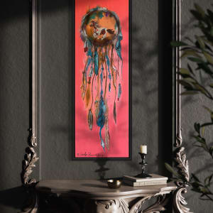 Chahta Pony by Carolyn Bernard Young  Image: "Chahta Pony", 30 x 10 x 1.5", acrylics on canvas, $750 in simple black frame