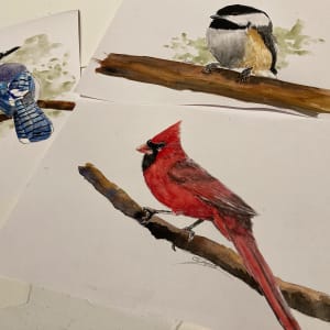 Cardinal - Ink & Wash by Chantal 