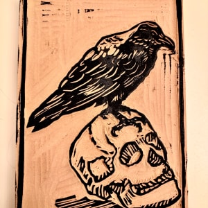 Raven on skull by Chantal 