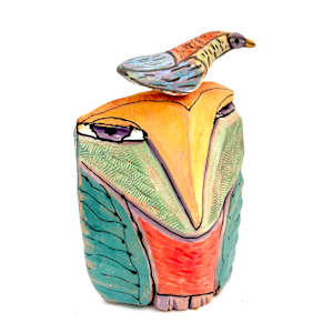 "Owl Person and Beauty Bird Centered in Peace” by Blue Fire MacMahon 