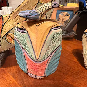 "Owl Person and Beauty Bird Centered in Peace” by Blue Fire MacMahon 