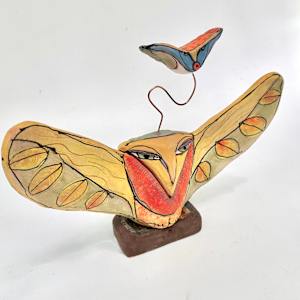 "Owl Person Holding Space for Life You're Creating in the Moment",  11" Wide by Blue Fire MacMahon 