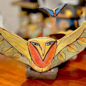 "Owl Person Holding Space for Life You're Creating in the Moment",  11" Wide by Blue Fire MacMahon 