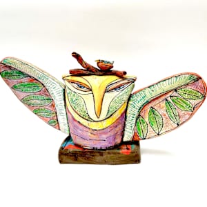 Owl art sculpture, center piece. by Blue Fire MacMahon 