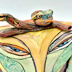 Owl art sculpture, center piece. by Blue Fire MacMahon 