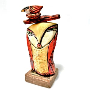 "Owl Person Singing to Her Bird Bonnet" by Blue Fire MacMahon 