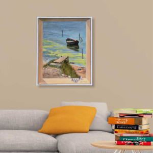 Shores of Solitude by Gerard  Image: Presented with elegance in a beautifully crafted white frame.
