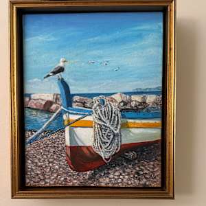 Seagull's Vigil by Gerard  Image: Painting hang on wall