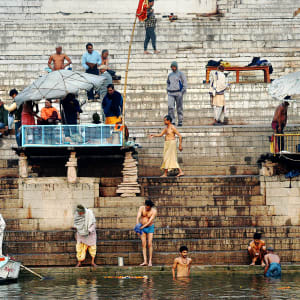Varanasi. the Ghat, Ganges by Bonnie Levinson