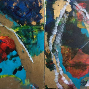 Entering the 4th Dimension diptych by Bonnie Levinson
