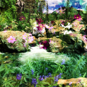 The Grottos with Flowers by Bonnie Levinson
