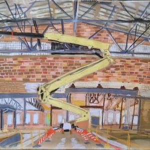 Central building with crane by Natalya Critchley