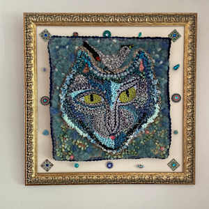Blue Cat's "Bling" Mat by Julia Muench, Image 2.