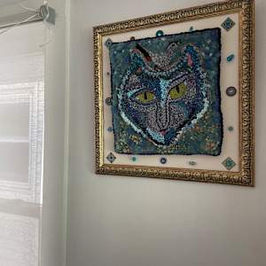 Blue Cat's "Bling" Mat by Julia Muench, Image 3.