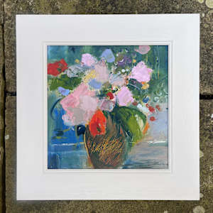 Blooms, Earthenware Pot by Lesley Birch 