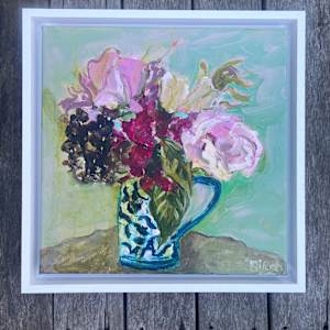 Bouquet in a Dutch Mug by Lesley Birch 