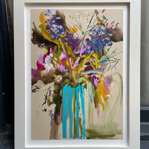 Flashy in a Striped Vase by Lesley Birch 