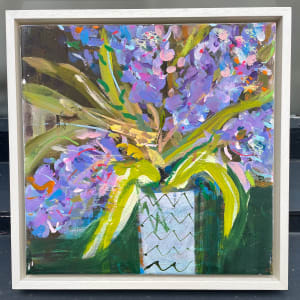 Hyacinths in a Zigzag Vase by Lesley Birch, Image 2.