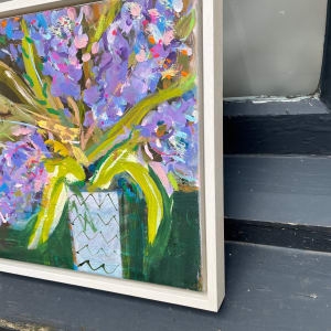 Hyacinths in a Zigzag Vase by Lesley Birch, Image 3.