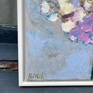 Hydrangeas, Striped Pot by Lesley Birch 