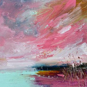 Pink & Turquoise Shore by Lesley Birch 