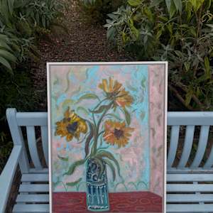 Sunflowers in Mum’s Pot by Lesley Birch 