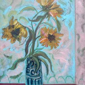 Sunflowers in Mum’s Pot by Lesley Birch, Image 5.