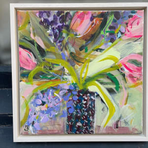 Tulips and Hyacinths in a Patterned Pot, Image 2.