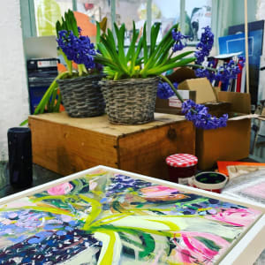 Tulips and Hyacinths in a Patterned Pot, Image 4.