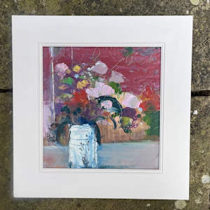 Blooms, White Pot by Lesley Birch 