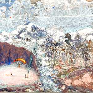 Rescue, in pink mountain field by Shelley Vanderbyl