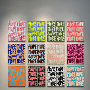 HOPE MORE 33 by Thérèse Murdza  Image: Staged photo shown with others in the series for scale and inspiration. 