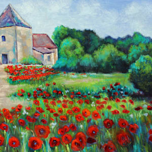 Poppies Near the French Ruins by Alexandra Kassing